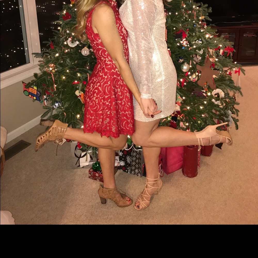 Francesca’s Red lace cocktail dress